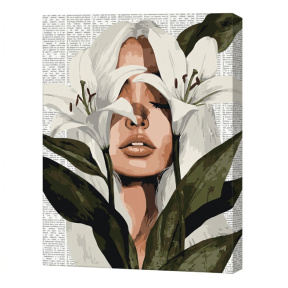 Poezie colorată: Crini, 40x50 cm, pictură pe numere