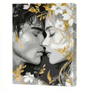 Соединение губ с красками металлик extra, 40х50 см, картина по номерам