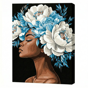 Armonie albastră cu vopsele metalic extra, 40x50 cm, pictură pe numere