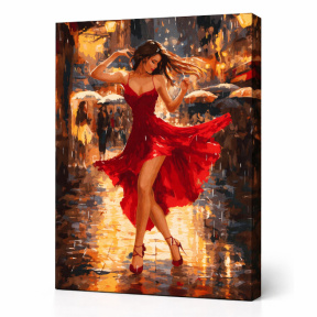 Dans sub ploaie, 40x50 cm, pictură pe numere