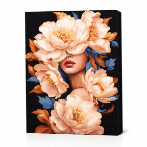 Frumusețe florală cu vopsele metalice, 40x50 cm, pictură pe numere