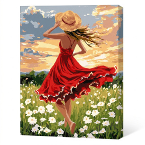 Dans în câmp, 40x50 cm, pictură pe numere