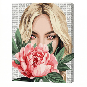 Poezie colorată: Bujor, 40x50 cm, pictură pe numere