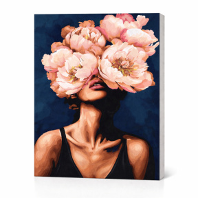 Enigma bujorilor, 40x50 cm, pictură pe numere