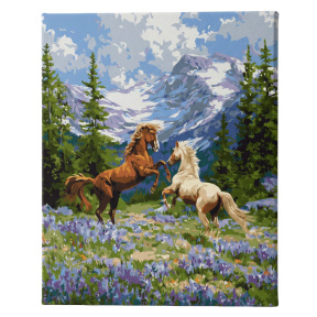 Cuplu liber în pădure, 40x50 cm, pictură pe numere