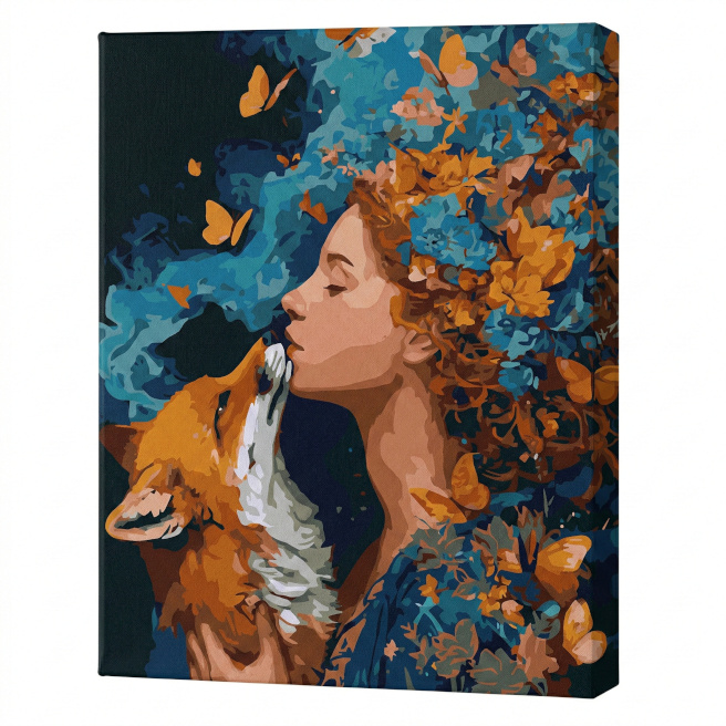 Spirit portocaliu cu vopsele metalic extra, 40x50 cm, pictură pe numere
