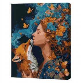 Spirit portocaliu cu vopsele metalic extra, 40x50 cm, pictură pe numere