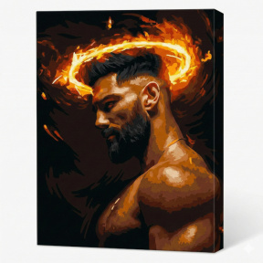 Profilul masculinității, 40x50 cm, pictură pe numere