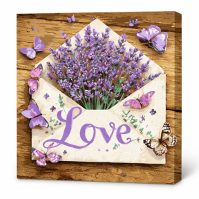 Lavandă în plic, 40x40 cm, pictură pe numere