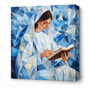 Lectură liniștită, 40x40 cm, pictură pe numere