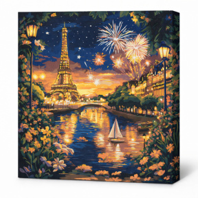 Focuri de artificii ale Parisului, 40x40 cm, pictură pe numere