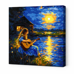 Sunete în întuneric, 40x40 cm, pictură pe numere