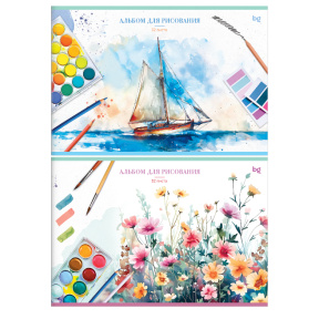 Альбом для рисования 32л., А4, на скрепке BG "Краски", эконом