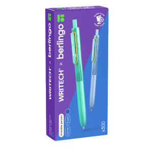 Ручка гелевая стираемая Berlingo "Writech.x300" синяя, 0,5мм, silent click