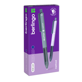 Ручка-роллер автоматическая Berlingo "Method" синяя, 0,5мм