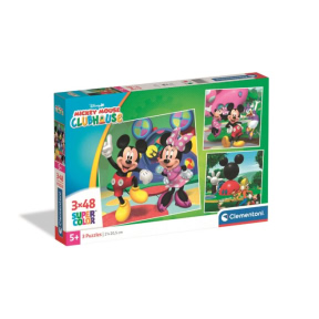 Puzzle Clementoni „Clubul lui Mickey Mouse” 2026, 3 puzzle-uri a câte 48 de piese