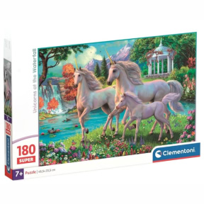 Пазл Clementoni "Единороги у водопада", 180 элементов, серия SUPER