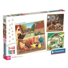 Puzzle Clementoni "Momente la ferma" 3 puzzle-uri a câte 48 de piese