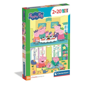 Puzzle Clementoni "Peppa Pig" 2026, 2 puzzle-uri a câte 20 de piese
