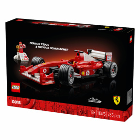 Constructor LEGO Icons Ferrari F2004 & Michael Schumacher