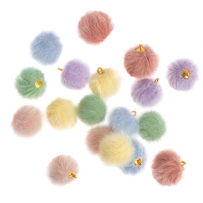 Pompone decorative, nuanțe pastel, 18 buc.
