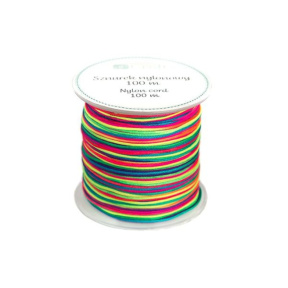 Cord de nailon, 0,8 mm, 100 m, curcubeu