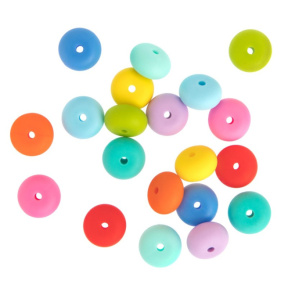 Mărgele din silicon „Curcubeu vibrant”, 20 buc.