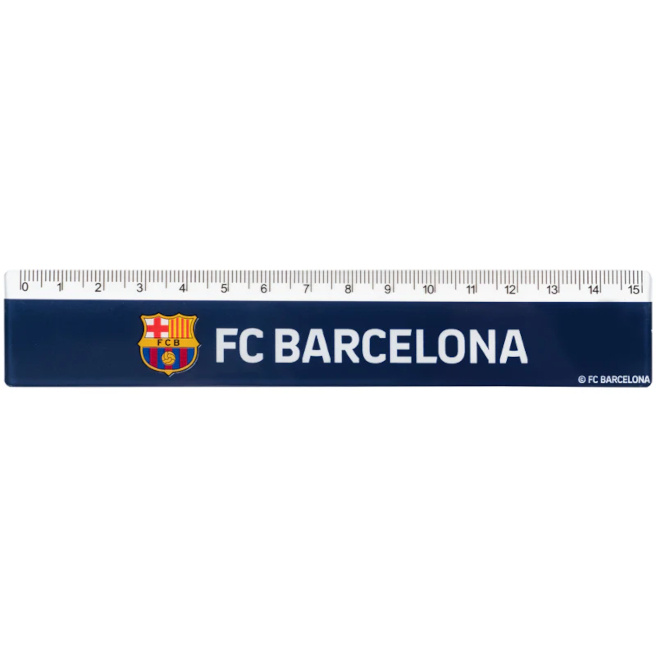 Rigla din plastic Kite FC Barcelona, 15 cm