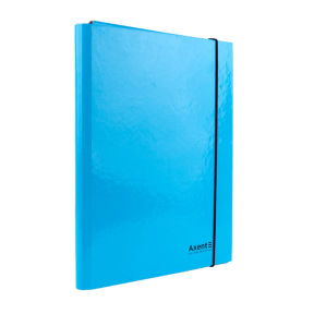 Mapa din carton A4 coperta tare cu elastic Axent Pastelini, albastru