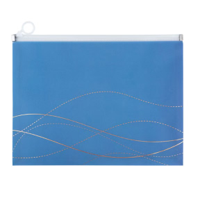 Папка на молнии А4 с расширением Axent zip-lock Waves-2 синяя