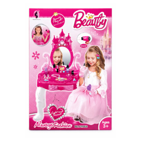 Set de joacă "Măsuță de cosmetică" cu accesorii, roz
