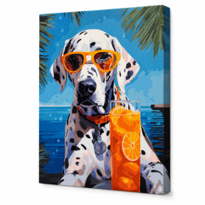 Dalmatian în vacanță, 40x50 cm, pictură pe numere