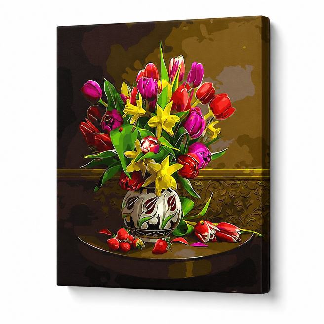 Buchet luminos, 40x50 cm, pictură pe numere