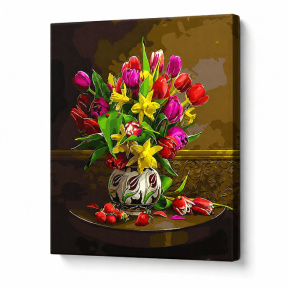 Buchet luminos, 40x50 cm, pictură pe numere
