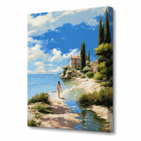 Прогулка по побережью, 40x50 см, картина по номерам