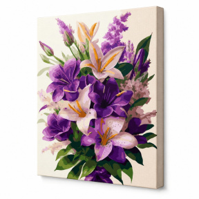 Buchet de crini, 40x50 cm, pictură pe numere