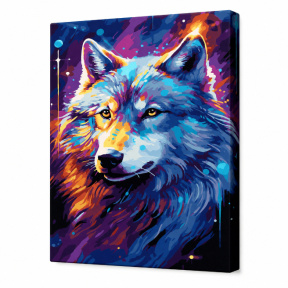 Lup cosmic, 40x50 cm, pictură pe numere