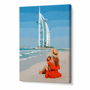 Vacanță în Dubai, 40x50 cm, pictură pe numere