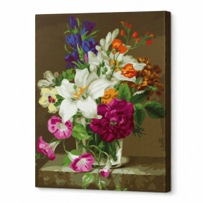 Buchet eclectic, 40x50 cm, pictură pe numere