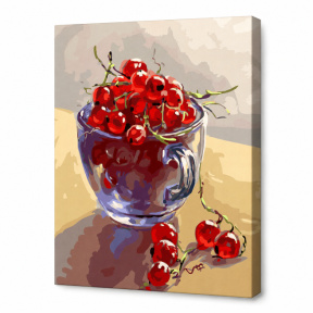 Пиала черешни, 40x50 см, картина по номерам