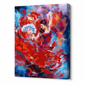 Dansatoare de flamenco, 40x50 cm, pictură pe numere