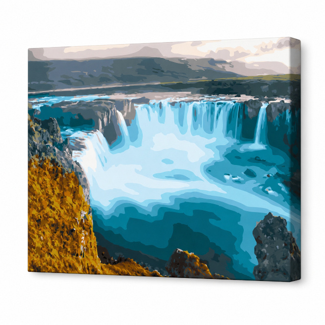 Cascada, 40x50 cm, pictură pe numere
