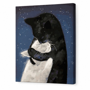 Îmbrățișare yin-yang, 40x50 cm, pictură pe numere