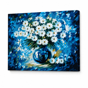 Buchet alb, 30х40 cm, pictură pe numere