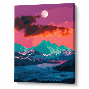 Munți turcoaz, 30х40 cm, pictură pe numere