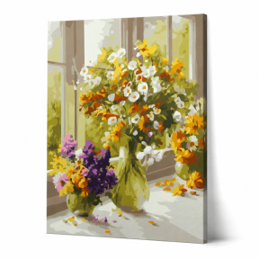 Buchet delicat de vara, 30х40 cm, pictură pe numere