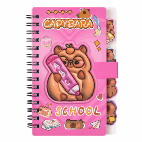Carnet cu spirala A6, 60 foi patratele cu velcro KIDS LINE