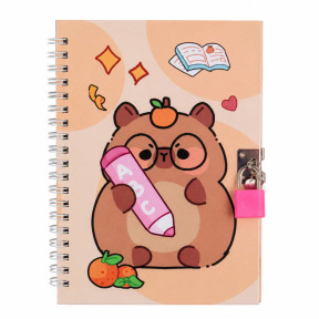 Carnet cu spirala, A6, 40 foi 130x180mm 48 foi patratele cu lacatica CAPYBARA  KIDS LINE