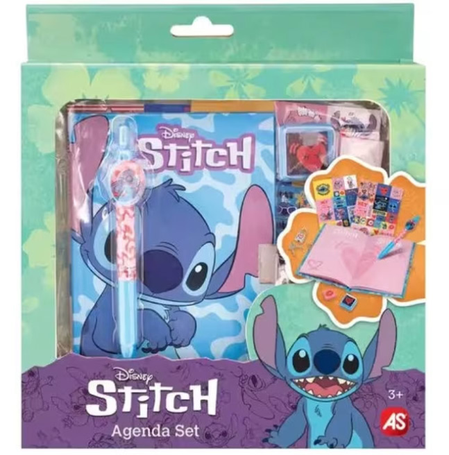 AS Set jurnal cu lacat Stitch cu pix si stickere
