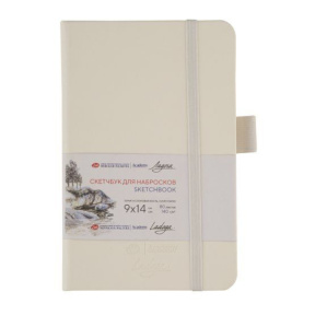 Sketchbook pentru schițe "Ladoga" 9x14cm 140g 80 foi ivory, alb cu elastic